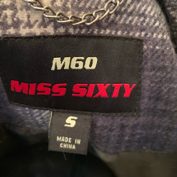 Blue wool pea coat with belted waist - Picture 6 of 7